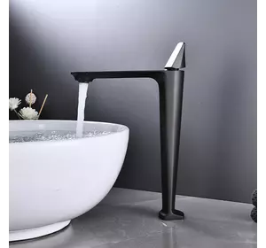 Современный смеситель для раковины в ванну однорычажный, горизонтальный монтаж WanFan люкс качества Черный