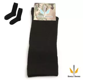 Шкарпетки тактичні з антибактеріальної тканини Singl Sword, бавовняні військові шкарпетки, Чорні
