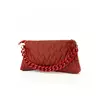 Сумка жіноча стильна, якісна гарна стьобана сумочка з ручкою-ланцюжком, жіночий клатч, Червоний