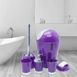 Набір аксесуарів для ванної Bathlux люкс якості , 6 предметів Фіолетовий