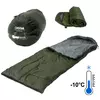 Спальный мешок тактический OBBA для военных и армии ВСУ, Спальник-кокон арммейский на температуру -10, Зеленый