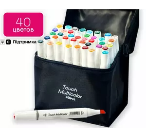 Набір двосторонніх маркерів Touch Multicolor 40 штук для малювання і скетчинга на спиртовій основі 40 штук