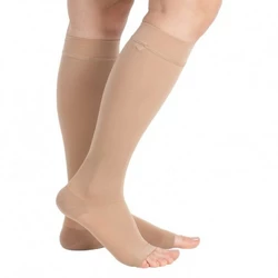 Гольфы компрессионные антиварикозные до колена с открытым носком Orthopoint ERSA-509-1 Бежевые, Размер L
