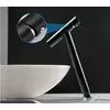 Смеситель для умывальника высокий излив однорычажный кран горизонтальный монтаж WanFan для ванны Черный-хром