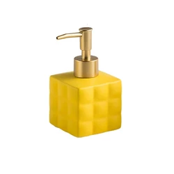 Дозатор для жидкого мыла керамический, диспенсер мыла для ванной комнаты и кухни Желтый