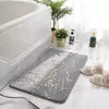 Коврик для ванной комнаты нескользящий Bathlux 40х60 см с мраморным узором, Серый