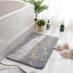 Коврик для ванной комнаты нескользящий Bathlux 40х60 см с мраморным узором, Серый