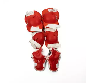 Защита для катания на роликах Набор детской защитной экипировки, Комплект защиты для катания Красный