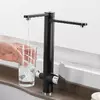 Смеситель для кухни двухрычажный кран для фильтрованной воды WanFan вертикальный монтаж Черный