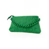 Сумка жіноча стильна, якісна гарна стьобана сумочка з ручкою-ланцюжком, жіночий клатч, Зелений