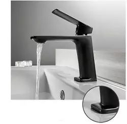 Змішувач для умивальника одноважільний, кран для раковини латунь WanFan для ванної кімнати Чорний