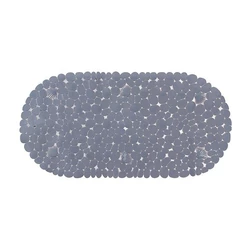 Силиконовый коврик для ванны Bathlux овальной формы, нескользящий, люкс качество 69 х 35 см Серый