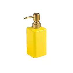 Стильный диспенсер для мыла из керамики на 320 мл, бутылка с дозптором для жидкого мыла или шампуня, Желтый