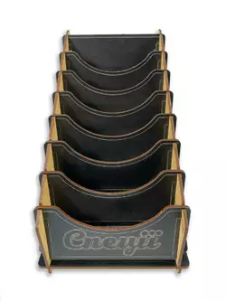 Підставка-органайзер для спецій із натурального дерева в чорному кольорі 20х14.5х20 см