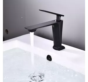 Змішувач для ванни одноважільний кран горизонтальний монтаж WanFan Чорний