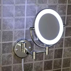 Зеркало косметическое Miror съемное с подсветкой, выдвижное настенное Металик
