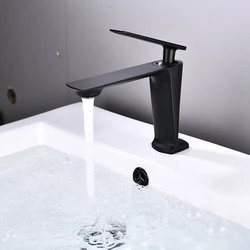 Смеситель для ванной комнаты однорычажный кран горизонтальный монтаж WanFan Черный