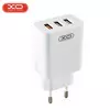 Мережевий зарядний пристрій XO L72 QC3.0 3USB/3A з кабелем USB - MicroUSB Білий