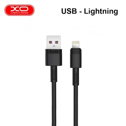 Кабель USB XO NB-Q166 5A USB - Lightning 1М, провод для зарядки телефона Черный