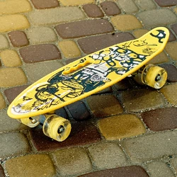 Скейт Пенні борд Skate зі світними колесами ,алюмінієва підвіска не ковзна поверхня Жовтий