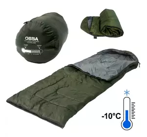 Спальний мішок тактичний OBBA для військових та армії ЗСУ, Спальник-кокон армійський на температуру -10, Зелений