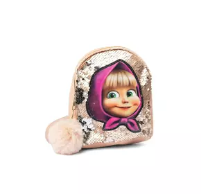 Рюкзак детский с Машей из мультфильма Маша и Медведь рюкзачок для девочки Бежевый