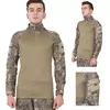 Рубашка мужская тактическая с длинным рукавом, футболка военная камуфляжная для армии ВСУ, Хаки M