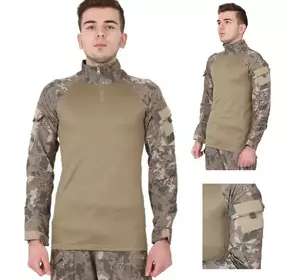 Рубашка мужская тактическая с длинным рукавом, футболка военная камуфляжная для армии ВСУ, Хаки M