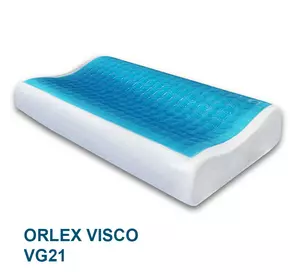 Гелева подушка ортопедична ORLEX VISCO VG21 з підтримкою шиї, подушка термо-гелева