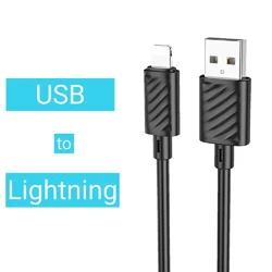 USB Кабель HOCO X88 USB - Lightning для телефона, ноутбука, пк 1М Черный