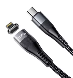 USB Кабель HOCO U99 Магнітний Type-C - Lightning для телефону, ноутбука, пк 100W 1.2М Чорний