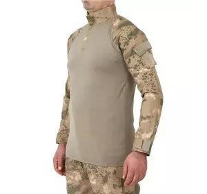 Рубашка мужская тактическая боевая с длинным рукавом, футболка армейская для военных и армии ВСУ, Хаки M
