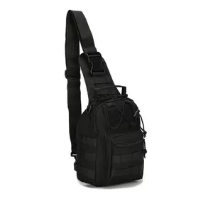 Тактическая армейская сумка - рюкзак через плечо черного цвета, военный рюкзак на одно плече для зсу черная