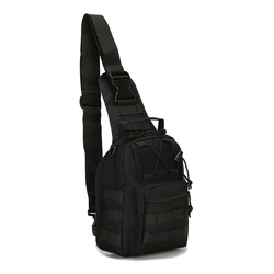 Тактическая армейская сумка - рюкзак через плечо черного цвета, военный рюкзак на одно плече для зсу черная