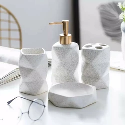 Набор аксессуаров для ванной комнаты из керамики Bathlux, 4 предмета Белый