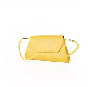 Сумка женская, стильный клатч, маленькая сумочка через плечо, мини сумка из кожзама, Желтая