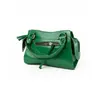 Сумка женская лаковая, вместительная стильная сумочка на молнии, Зеленый