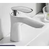 Змішувач для раковини кран у ванну одноважільний WanFan люкс якості Білий-хром