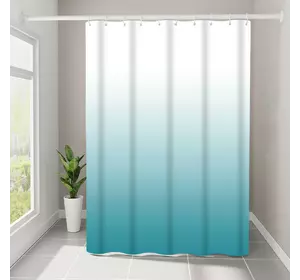 Шторка для ванной комнаты Bathlux 180 x 180 люкс качество с водоотталкивающим покрытием, Бирюзовый градиент
