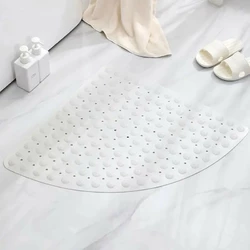 Силиконовый треугольный коврик противоскользящий Bathlux на присосках для ванны и душа 54х54 см, Белый