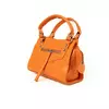 Сумка женская лаковая, вместительная стильная сумочка на молнии, Оранжевый