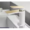 Змішувач для умивальника одноважільний кран латунь WanFan для ванни Білий із Золотим