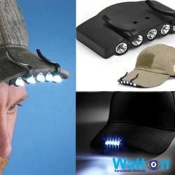 Ліхтарик світлодіодний на козирок кепки із затискачем WATTON WT-127 на батарейках, ліхтар із кріпленням на кепку