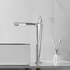 Сучасний змішувач для раковини у ванну одноважільний, горизонтальний монтаж WanFan люкс якості Хром