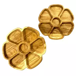 Комплект деревянных тарелок из натурального дерева диаметр 25 см и 30,5 см, высота 2 см