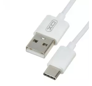 Кабель для заряджання та синхронізації USB XO NB47 USB - Type-C 1М, провід для заряджання телефону Білий