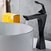 Дизайнерський змішувач для умивальника WanFan люкс якості, кран у ванну з однією матовою ручкою Чорний