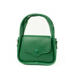 Сумка женская стильная через плечо с ручками и ремешком, сумочка клатч, Зеленый