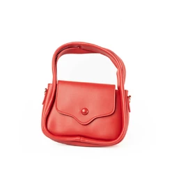 Сумка женская стильная через плечо с ручками и ремешком, сумочка клатч, Красный