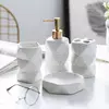 Набір аксесуарів для ванної кімнати з кераміки Bathlux, 4 предмети Білий